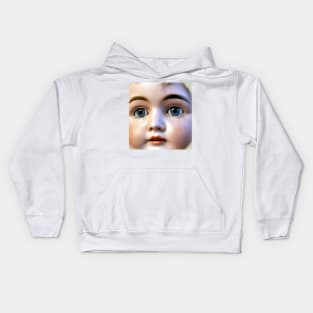 Doll face with fixed blue eyes: Eternal childhood! Kids Hoodie